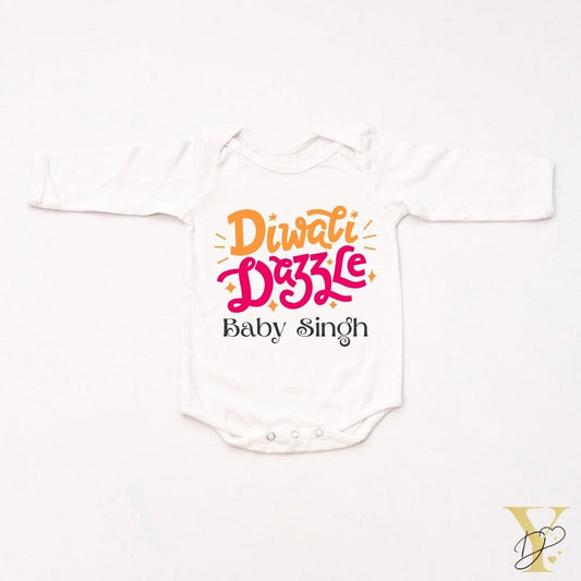 Diwali Dazzle Personalised Bodysuit - full sleeves - Tinycubs - 