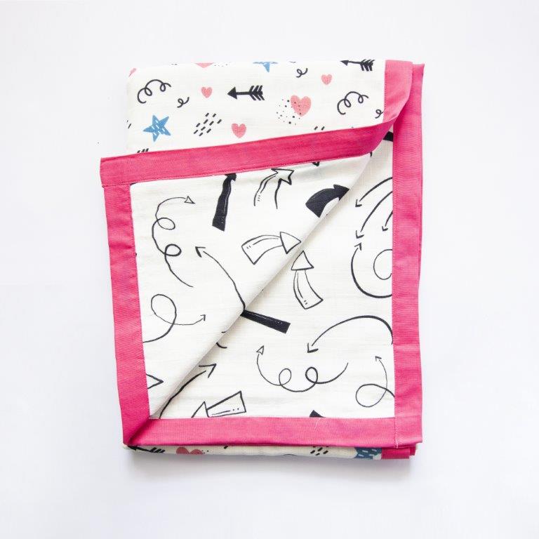 Doodle Arrows - Reversible Muslin Blanket - Tinycubs - 