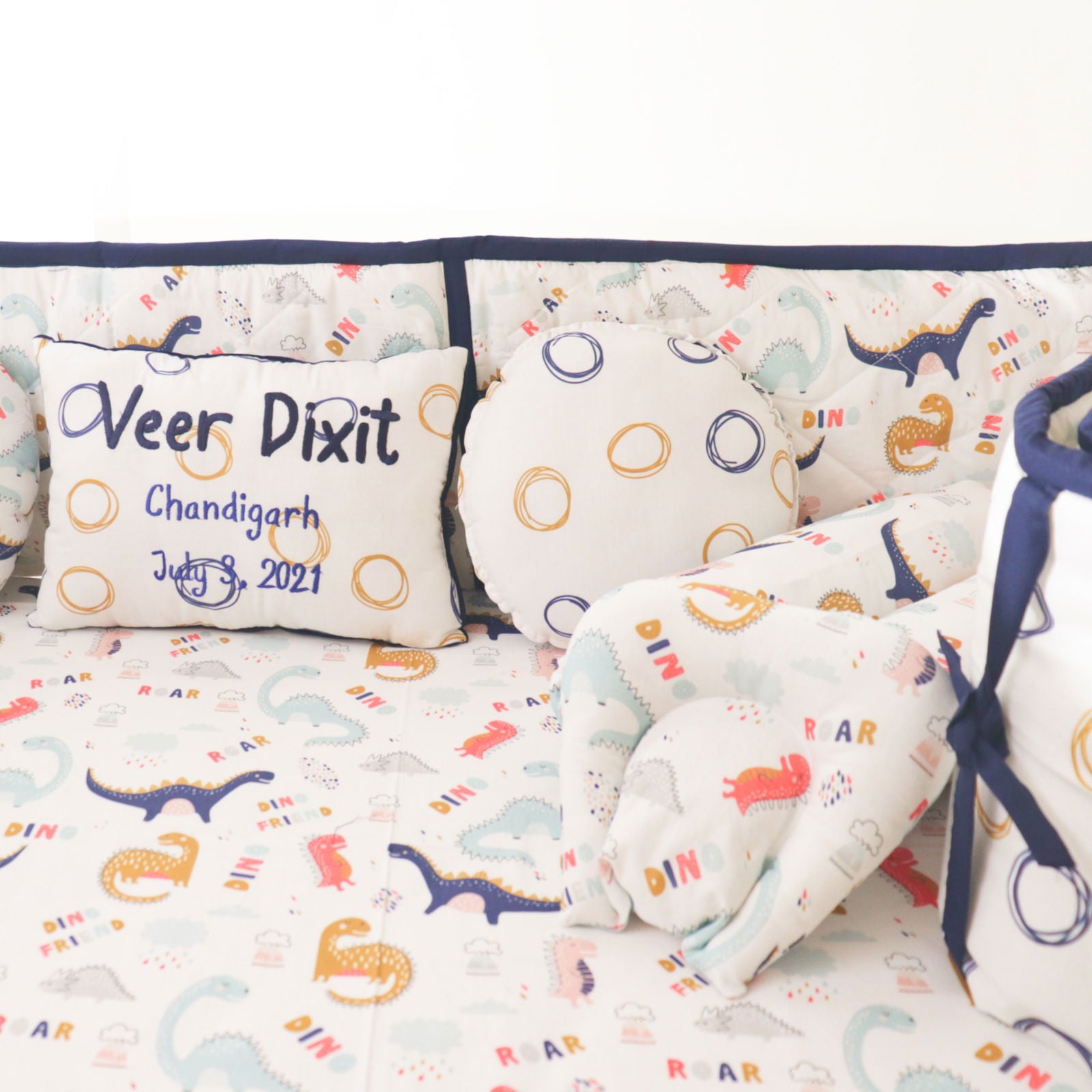 Doodle Circles - Birth Stats Pillow - Tinycubs - 