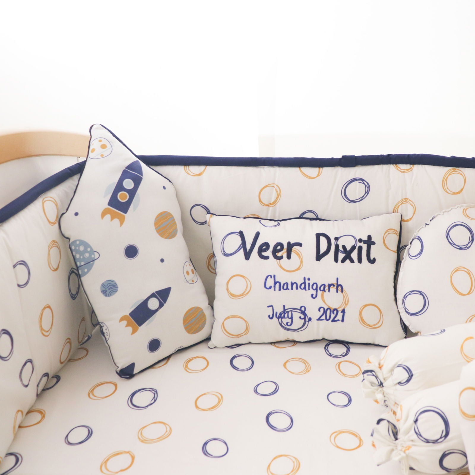 Doodle Circles - Birth Stats Pillow - Tinycubs - 