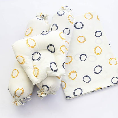 Doodle Circles - Cot Bedsheet Set (Fitted) - Tinycubs - 