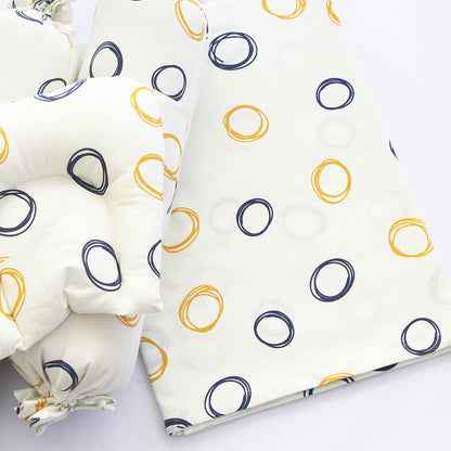 Doodle Circles - Cot Bedsheet Set (Fitted) - Tinycubs - 