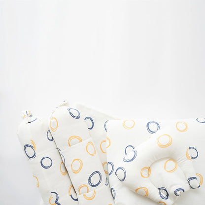 Doodle Circles - Cot Bedsheet Set (Fitted) - Tinycubs - 