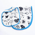 Doodle Hearts - Reversible Bib & Burpy Cloth Set - Tinycubs - 