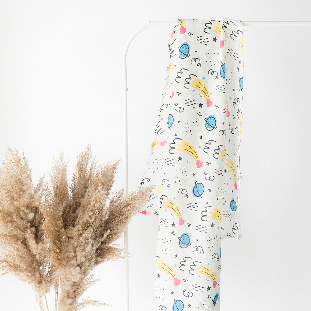Doodle Space - Organic Luxury Swaddle - Tinycubs - 