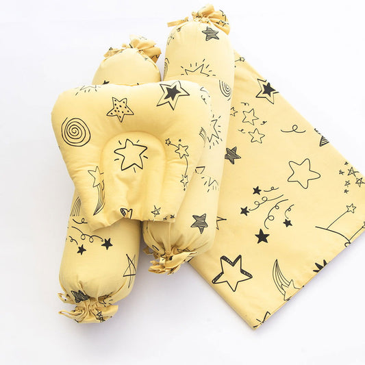 Doodle Stars - Cot Bedsheet Set (Fitted) - Tinycubs - 