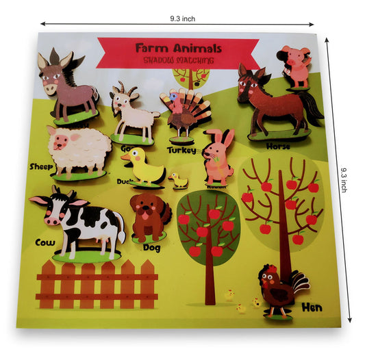Doxbox Farm Animals Shadow matching activity Board - Tinycubs - 