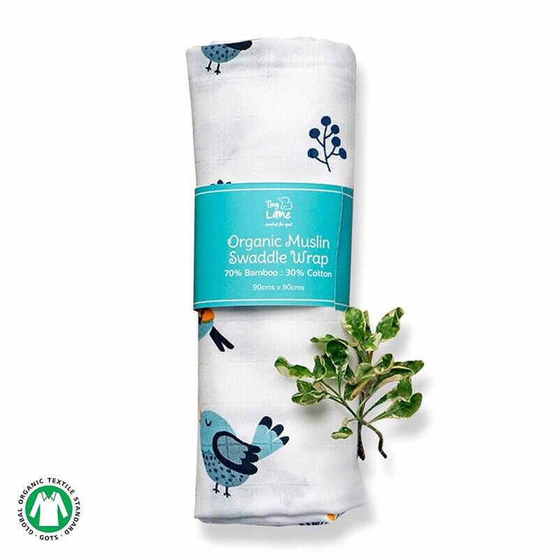 Duck, Bird & Classic White Swaddle Set | Pack Of 3 | 90 x 90 cm - Tinycubs - 