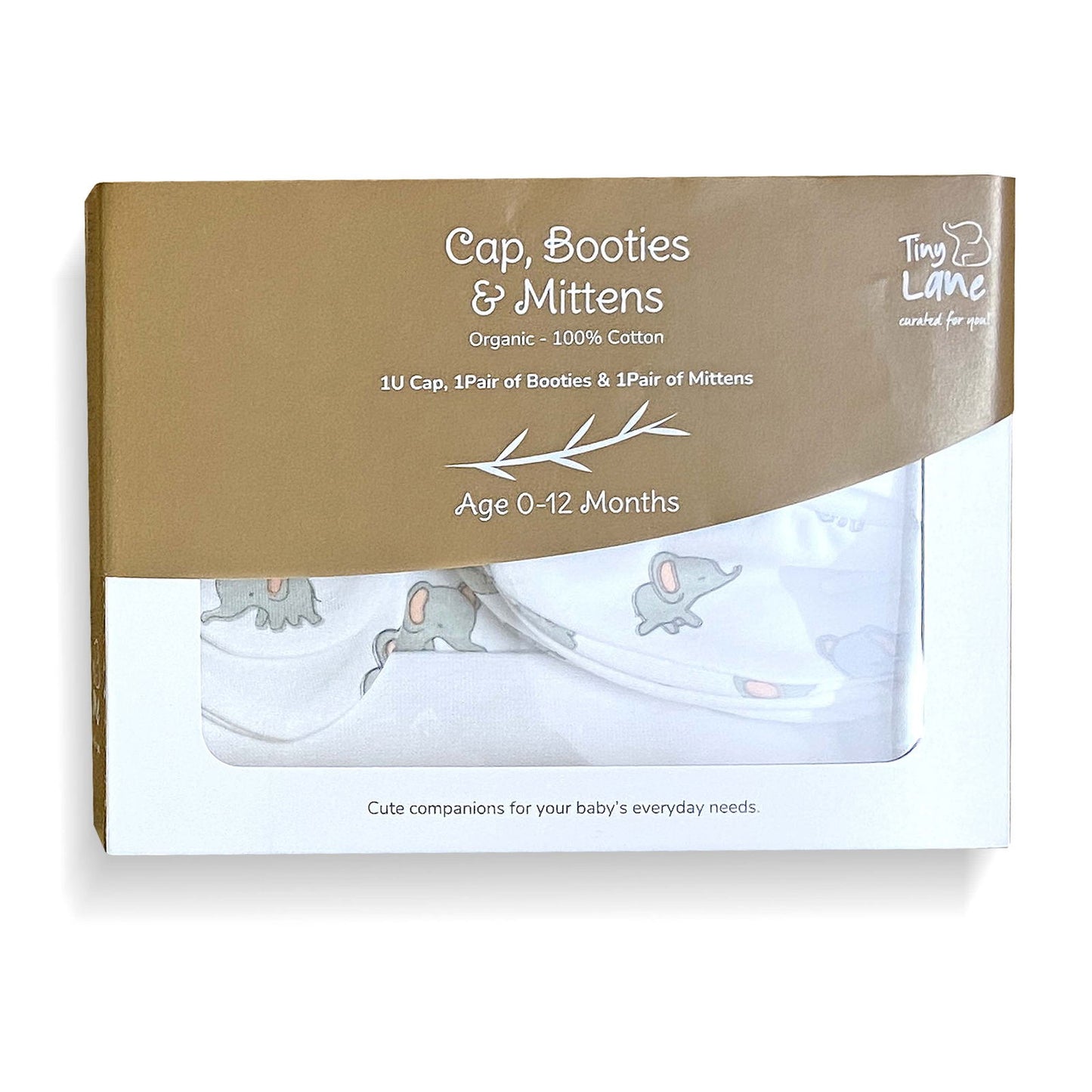 Elefantastic Set(Cap, Booties, & Mittens) - Tinycubs - 