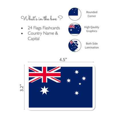 FLAGS PART 1 FLASHCARDS- PACK OF 24 - Tinycubs - 