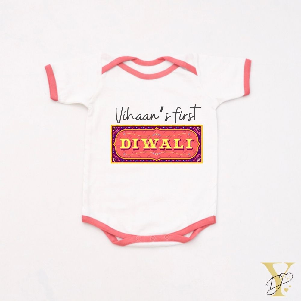 First Diwali Personalised Bodysuit (red love) - Tinycubs - 