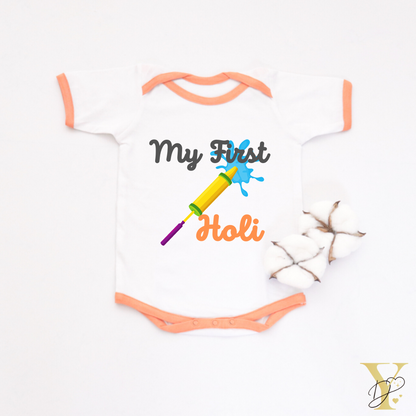 First Holi Bodysuit (orange love) - Tinycubs - 