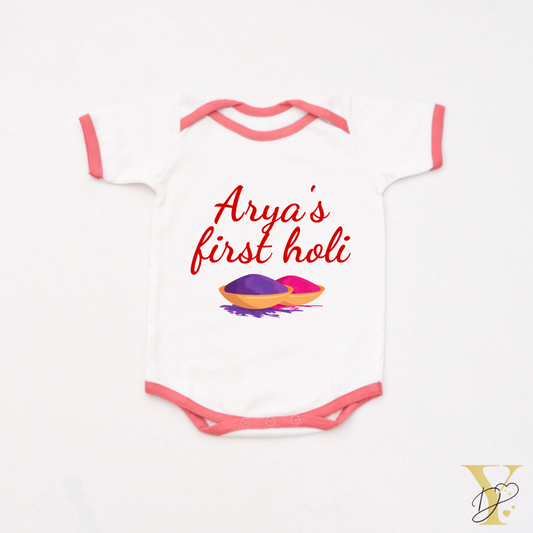 First Holi Bodysuit (red love) - Tinycubs - 