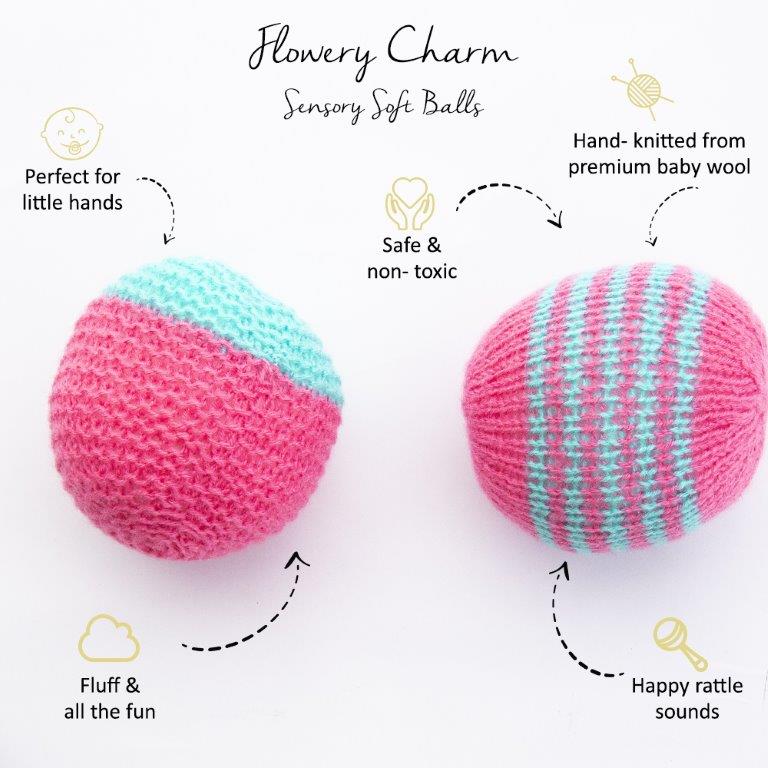 Flowery Charm Sensory Soft Balls - Tinycubs - 