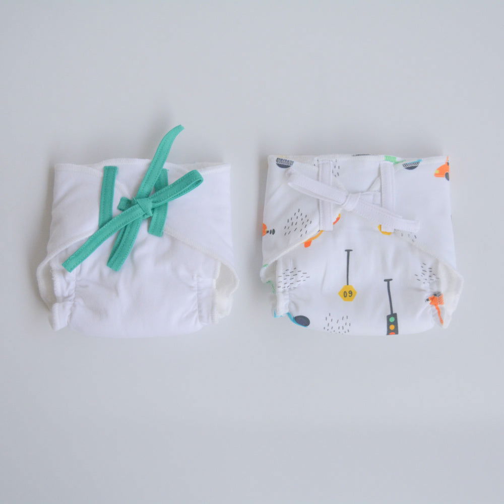 Green Hearts - Doodle Dry Nappies (Set of 2) - Tinycubs - 
