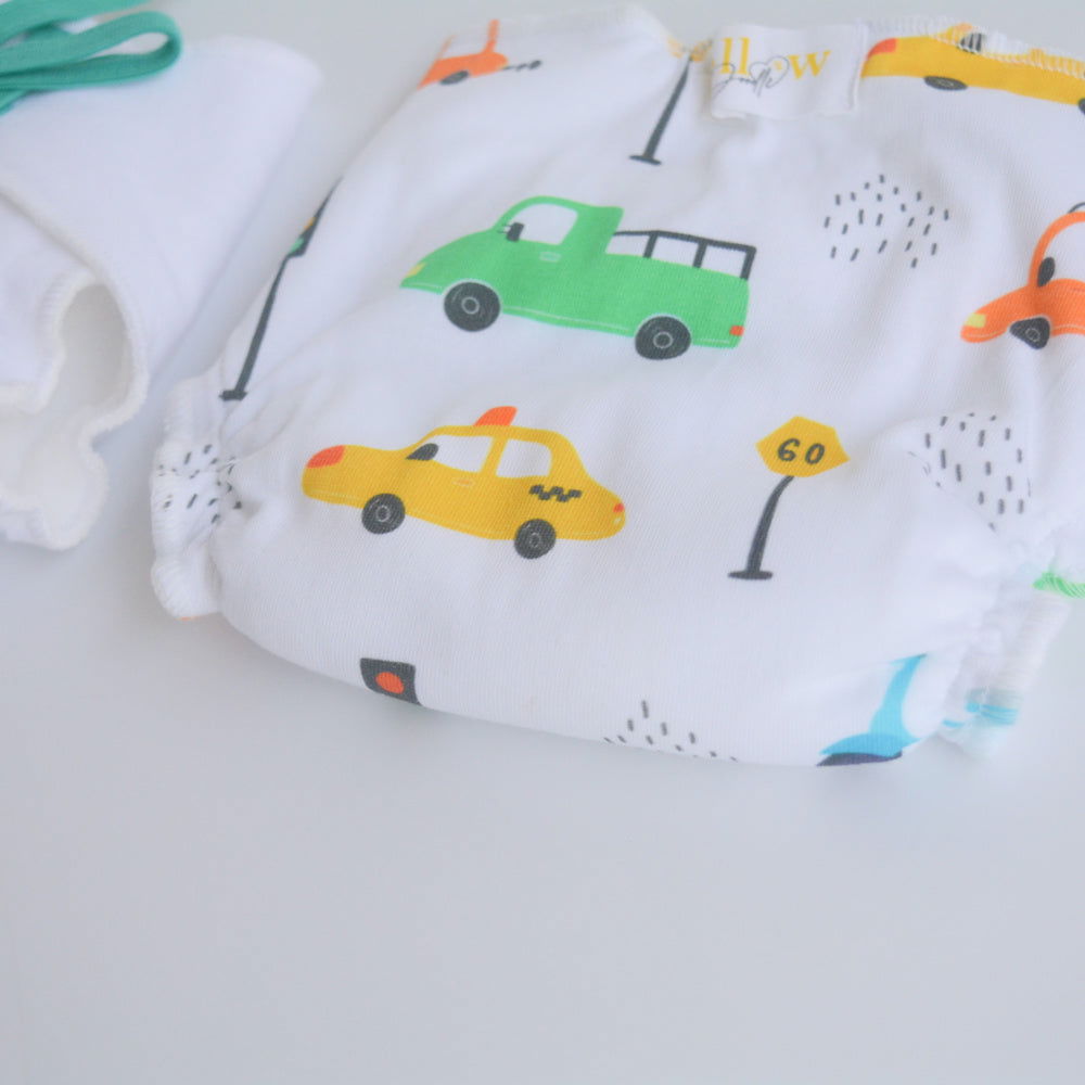 Green Hearts - Doodle Dry Nappies (Set of 2) - Tinycubs - 