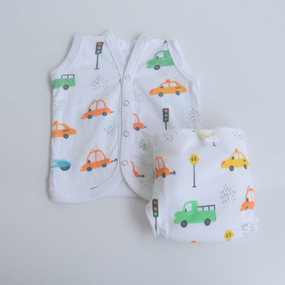 Green Hearts - Everyday Essentials Nappy & Vest (Set of 4) - Tinycubs - 