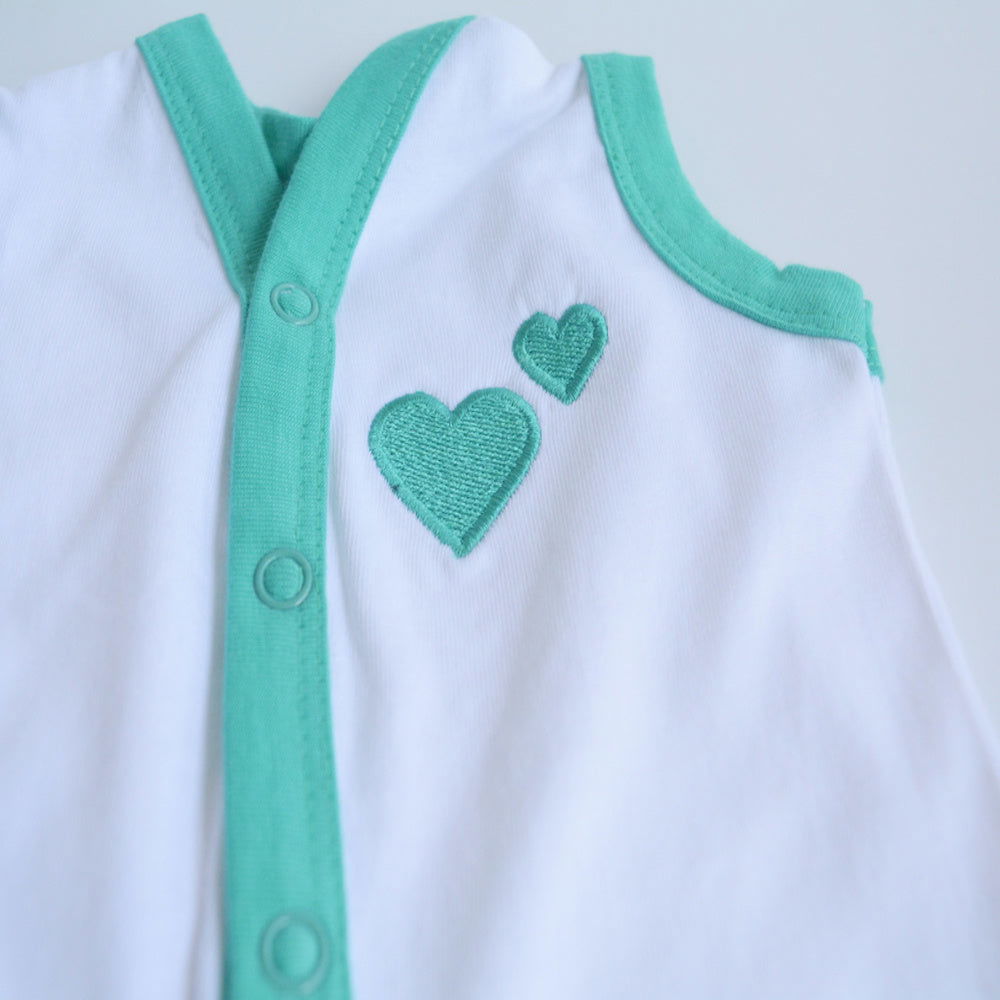 Green Hearts Babywear Set - Tinycubs - 