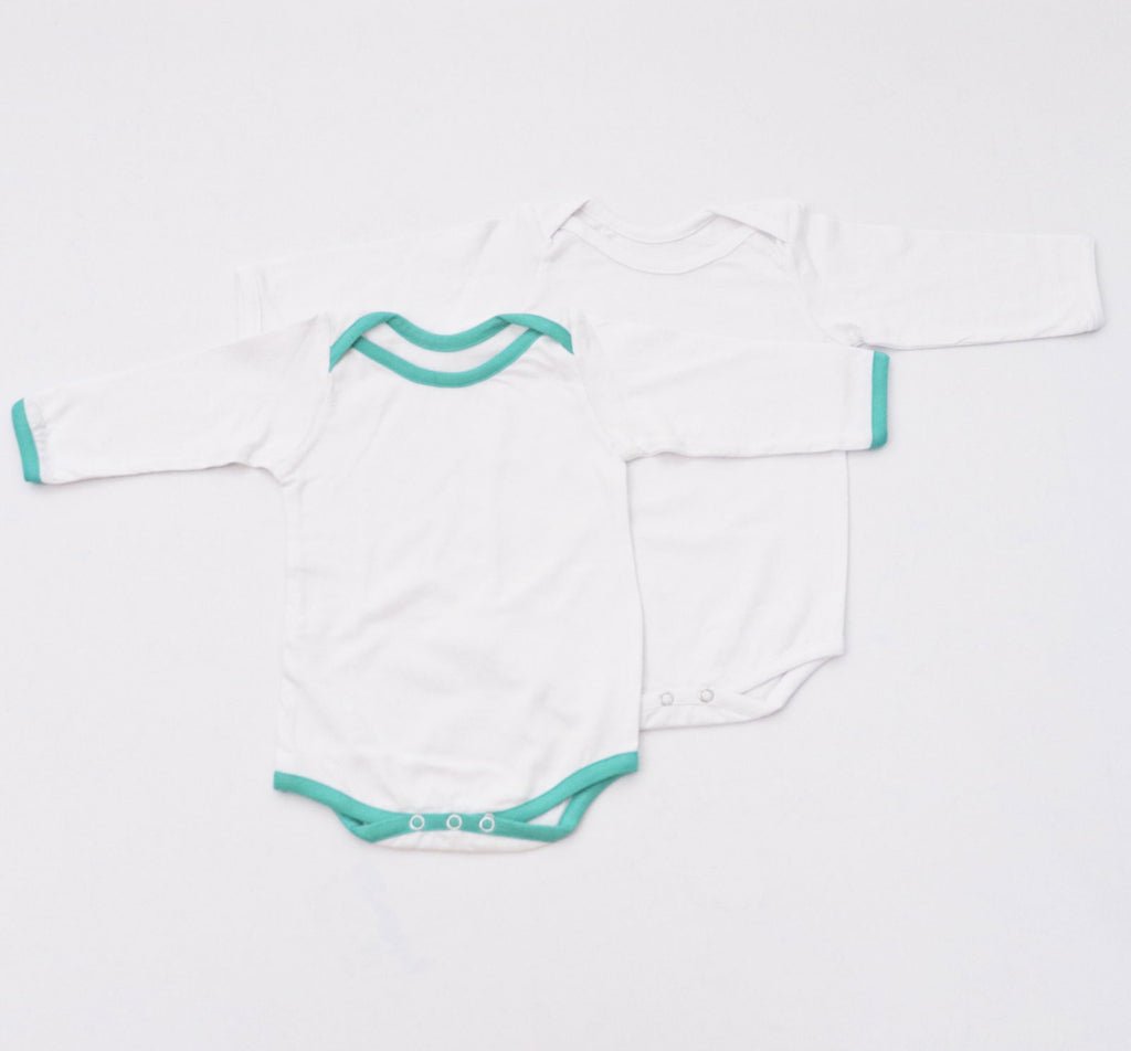 Green Love Bodysuits (full sleeves)- Set of 2 - Tinycubs - 