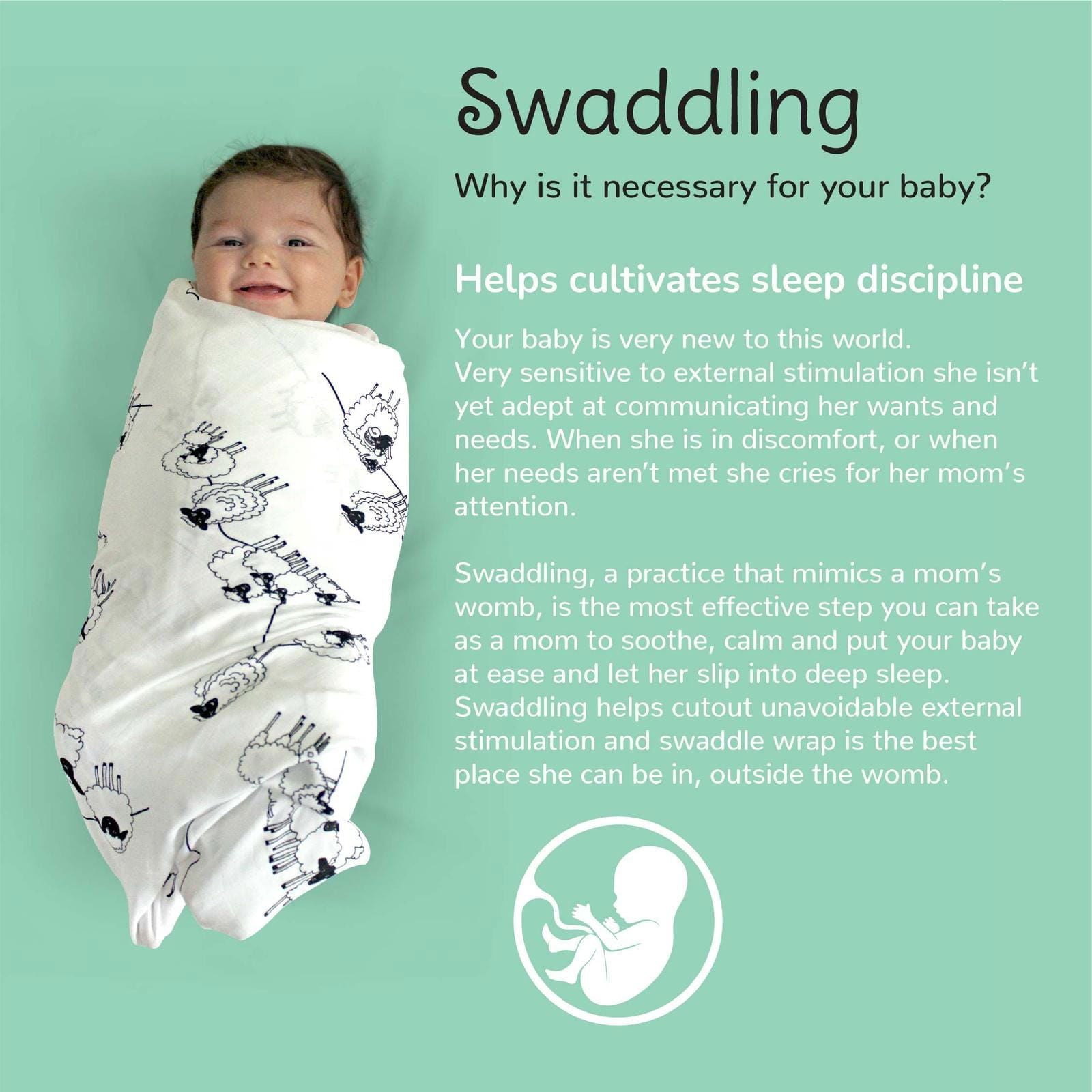 Grey Crowns & Indigo Aquarium Combo Swaddles | Pack of 2 | 120 x 120 cm - Tinycubs - 