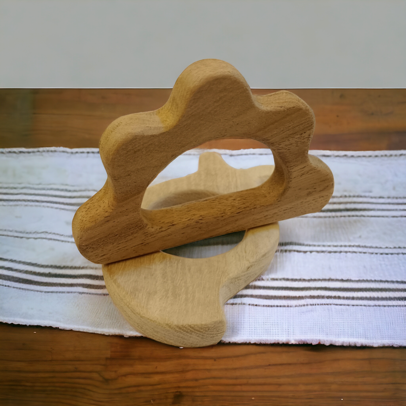 Gum Strengthening Neem Wooden  Baby Teethers - Mango & Cloud Shapes - Tinycubs - 