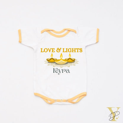Hearts Decor Cushions & Diwali Bodysuit Gift Set - Tinycubs - 