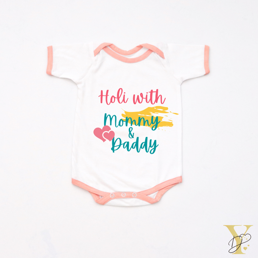 Holi with Mommy & Daddy Bodysuit - Tinycubs - 