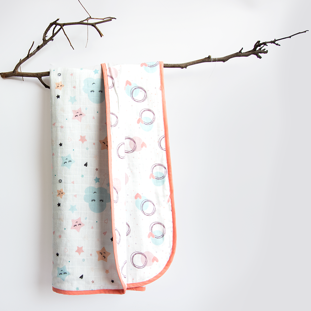 In The Sky - Reversible Muslin Blanket - Tinycubs - 