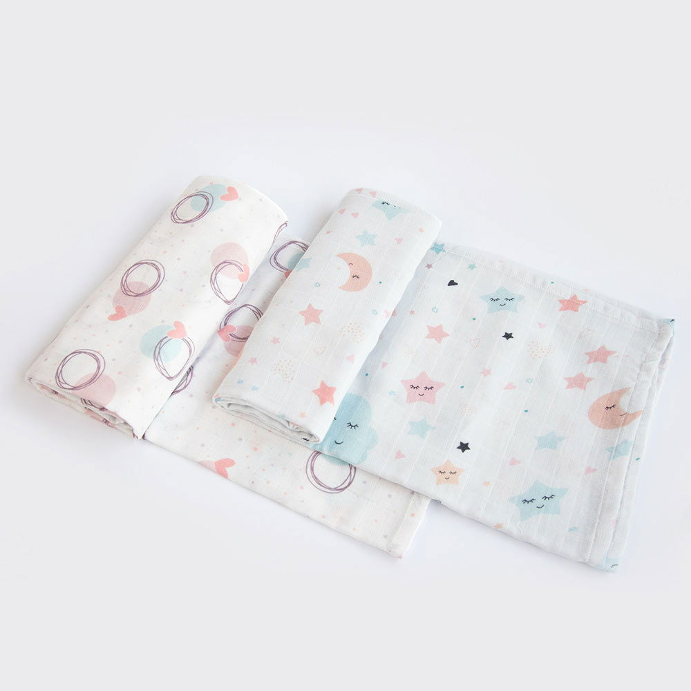In The Sky & Circle Of Love- Organic Luxury Swaddles Set - Tinycubs - 