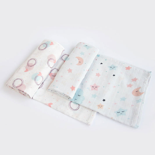 In The Sky & Circle Of Love- Organic Luxury Swaddles Set - Tinycubs - 