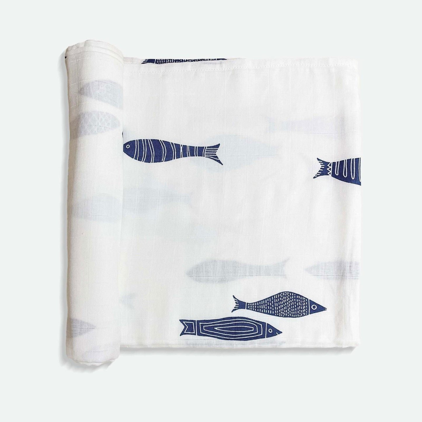 Indigo Aquarium Organic Bamboo Baby Swaddle | 120 x 120 cm - Tinycubs - 