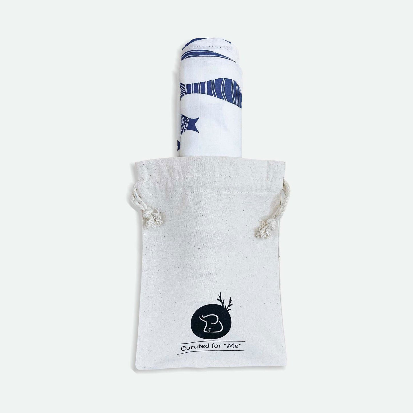 Indigo Aquarium Organic Bamboo Baby Swaddle | 120 x 120 cm - Tinycubs - 