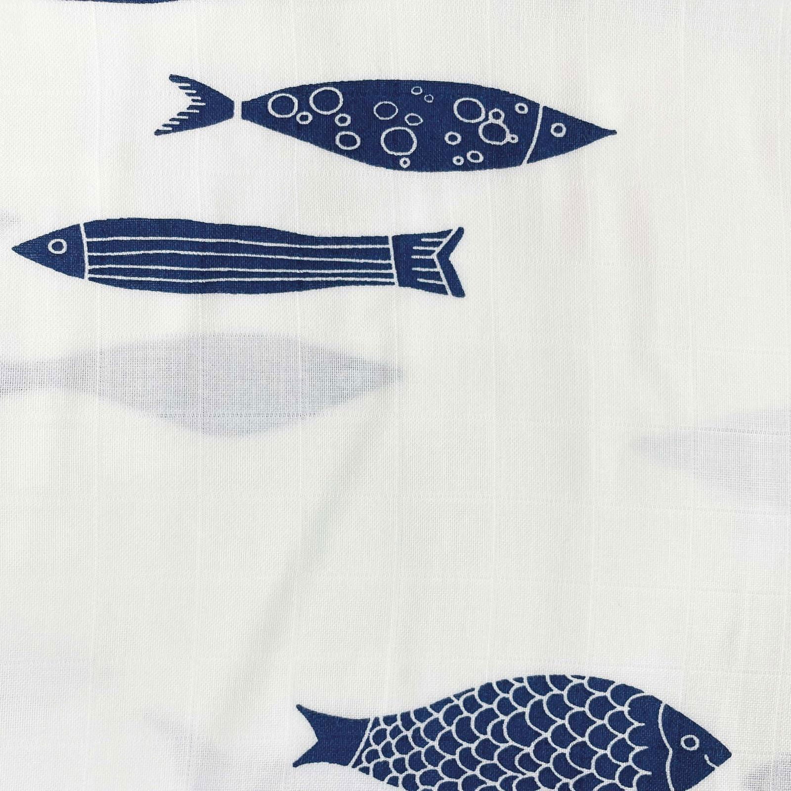 Indigo Aquarium Organic Bamboo Baby Swaddle | 120 x 120 cm - Tinycubs - 