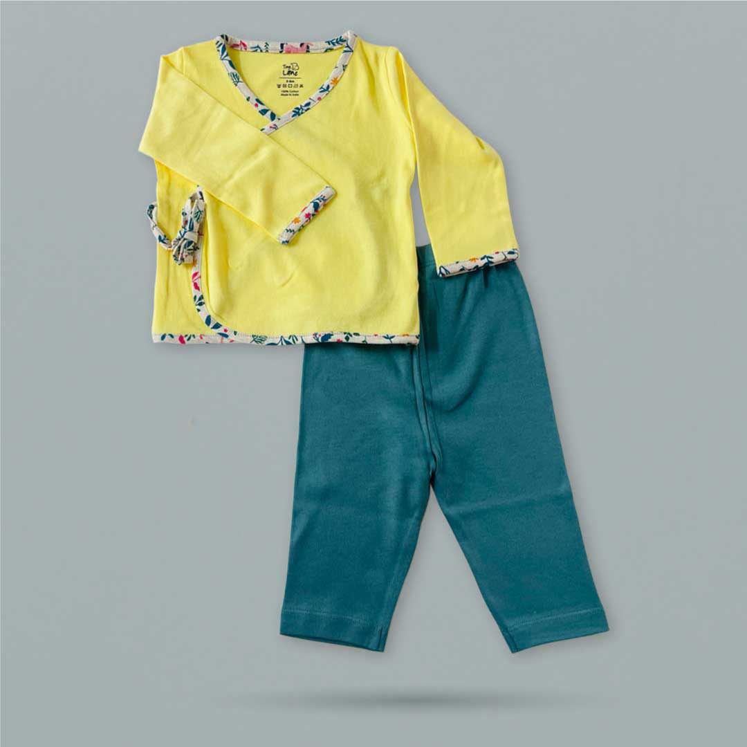 Infant Baby Clothing Set | Jhabla, Legging & Bib - Tinycubs - 