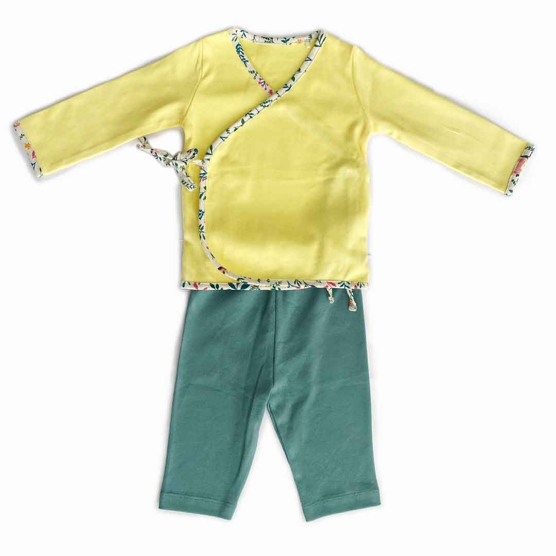 Infant Baby Clothing Set | Jhabla, Legging & Bib - Tinycubs - 
