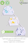 Into the Sky' Cotton 2 Layered Nappies  (Pack of 3) - Tinycubs - 