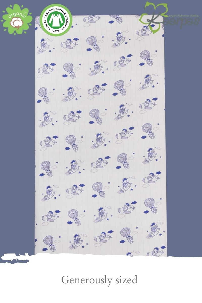 Into the Sky' Cotton Fitted Cot Crib Sheet : Parachute - Tinycubs - 