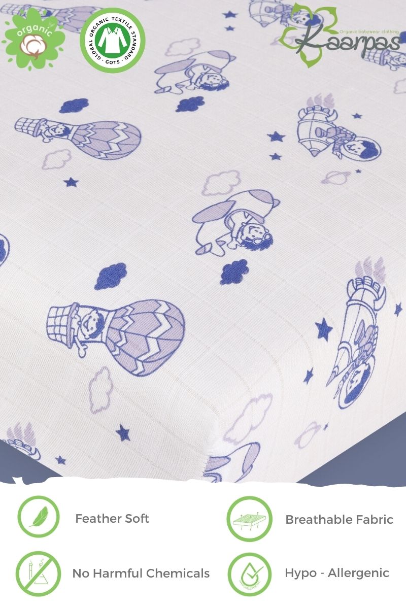 Into the Sky' Cotton Fitted Cot Crib Sheet : Parachute - Tinycubs - 