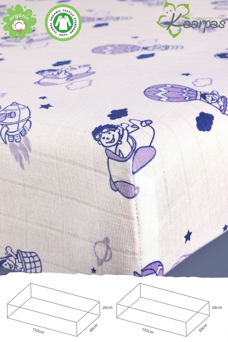 Into the Sky' Cotton Fitted Cot Crib Sheet : Parachute - Tinycubs - 