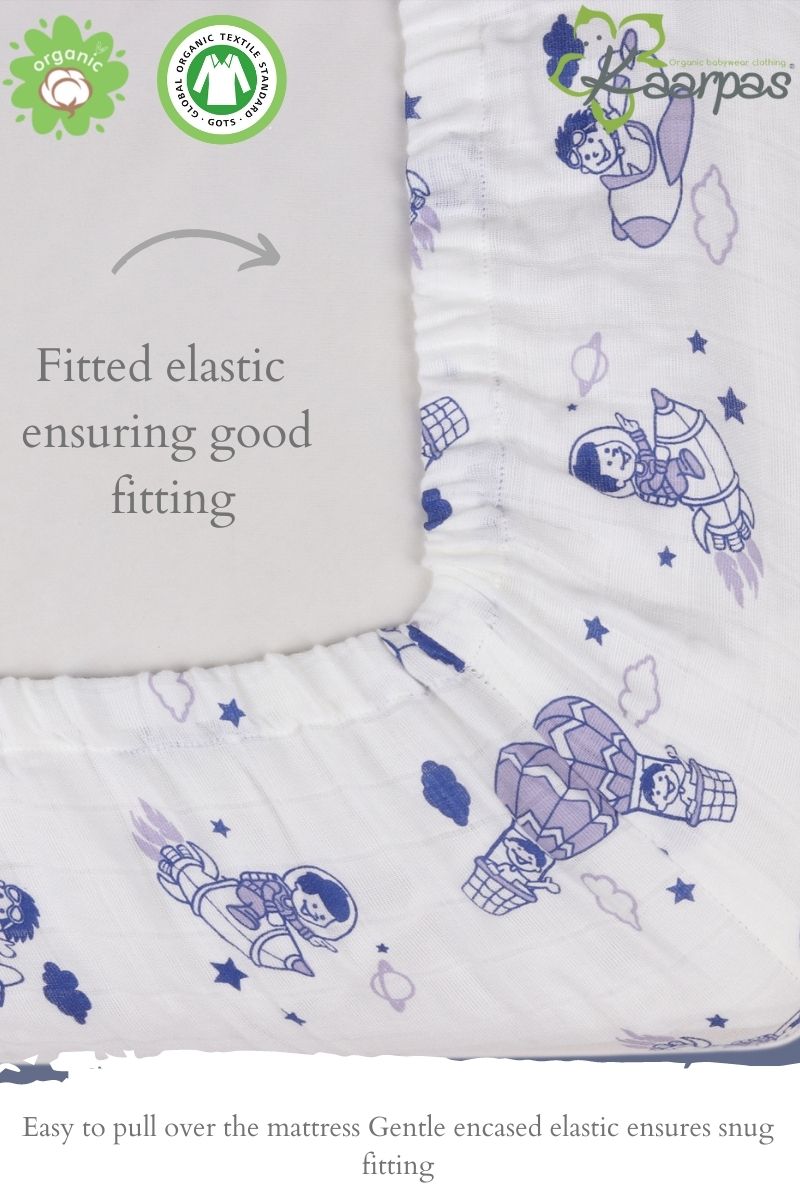 Into the Sky' Cotton Fitted Cot Crib Sheet : Parachute - Tinycubs - 