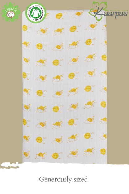 Into the Sky' Cotton Fitted Cot Crib Sheet : Sun - Tinycubs - 