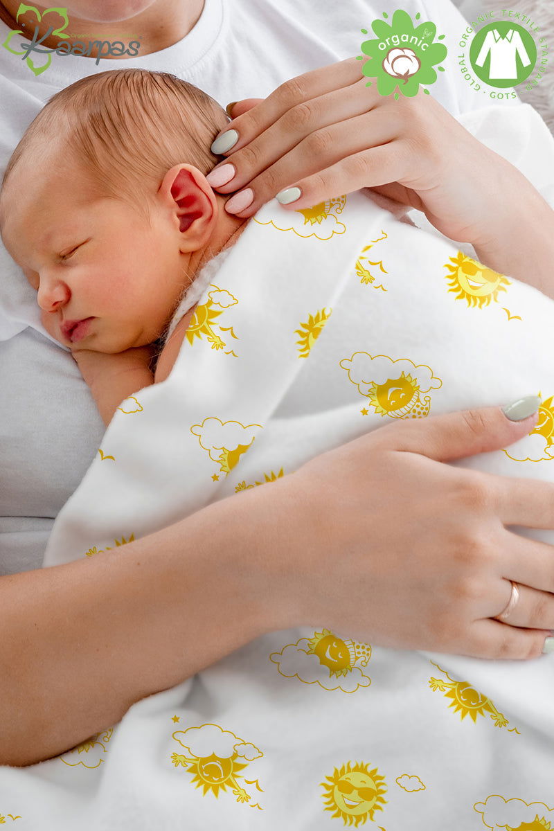 Into the sky' 2 layer organic muslin blanket : Sun - Tinycubs - 