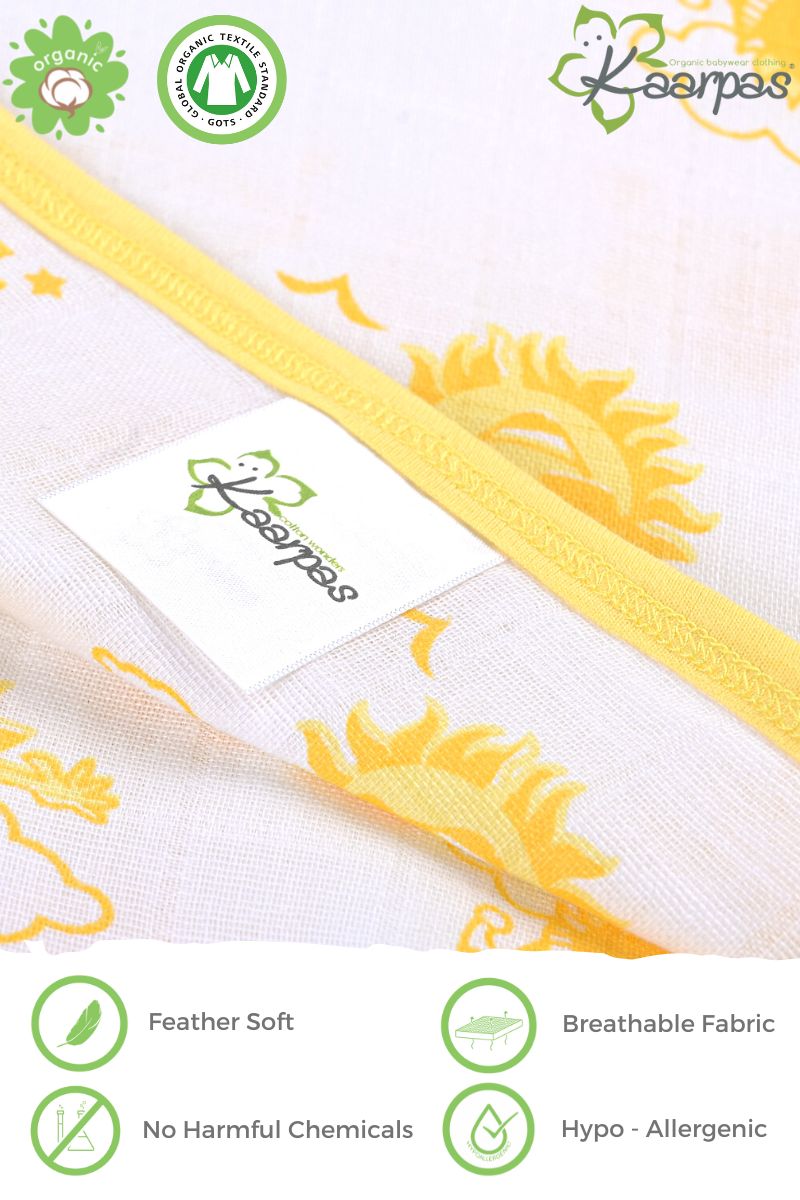 Into the sky' 2 layer organic muslin blanket : Sun - Tinycubs - 