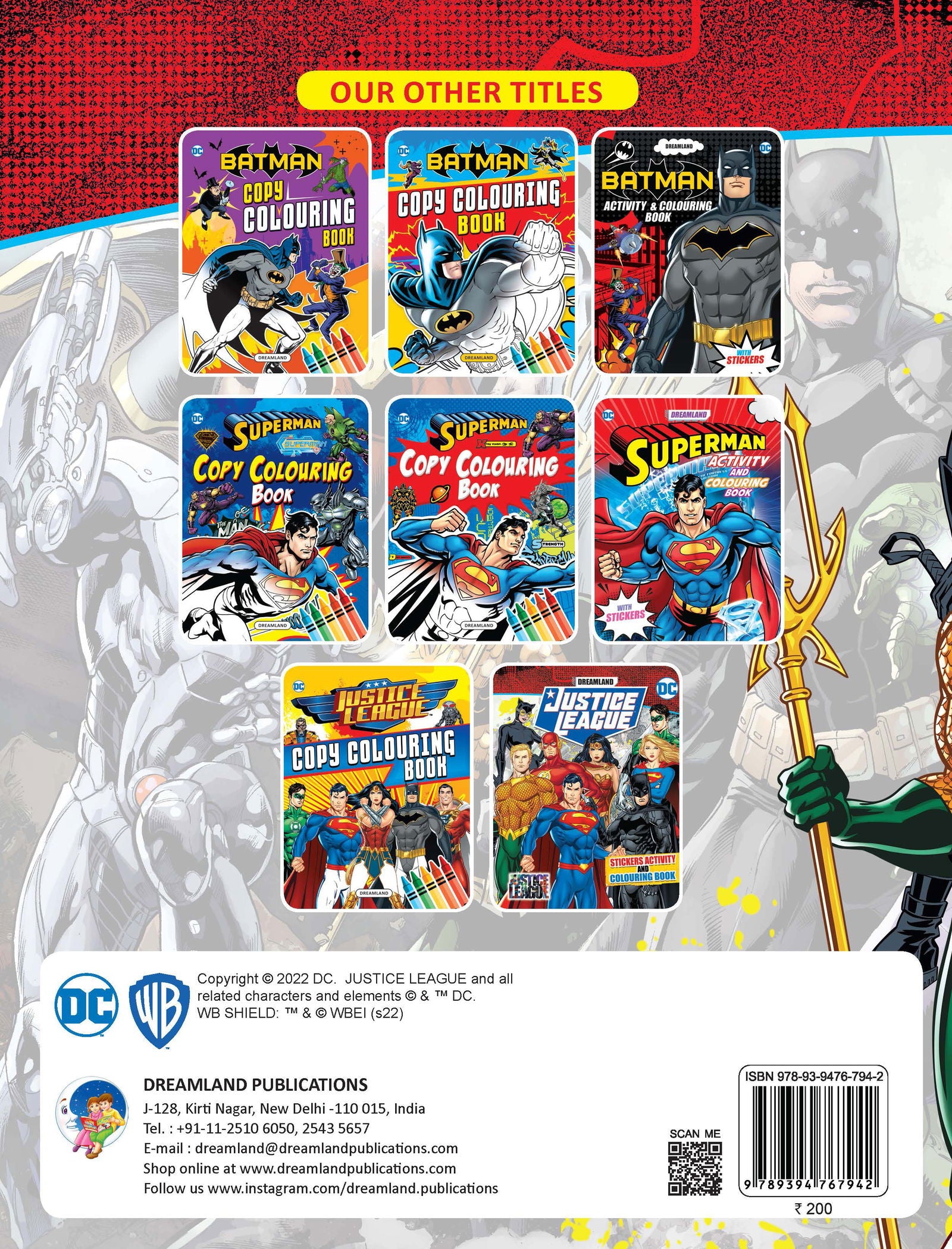 Justice League Stickers Activity and Colouring Book - Tinycubs - 