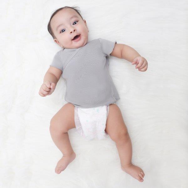 Kaarpas Premium Organic Baby Cotton Front Open Side Snap Half - Short Sleeves T-Shirt - Jhabla, Grey - Tinycubs - 