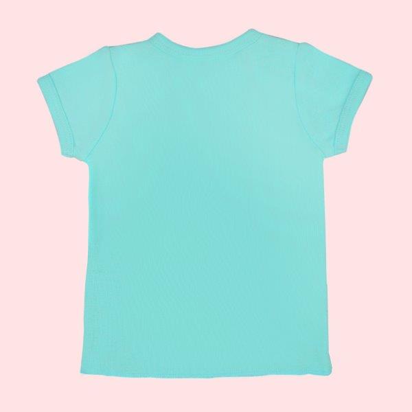 Kaarpas Premium Organic Baby Cotton Front Open Side Snap Half - Short Sleeves T-Shirt - Jhabla, Turquoise Blue - Tinycubs - 