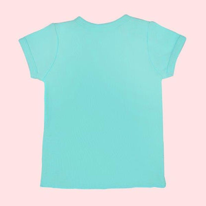 Kaarpas Premium Organic Baby Cotton Front Open Side Snap Half - Short Sleeves T-Shirt - Jhabla, Turquoise Blue - Tinycubs - 