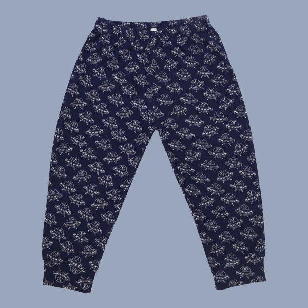 Organic cotton baby bodysuit and pant set with astronaut design