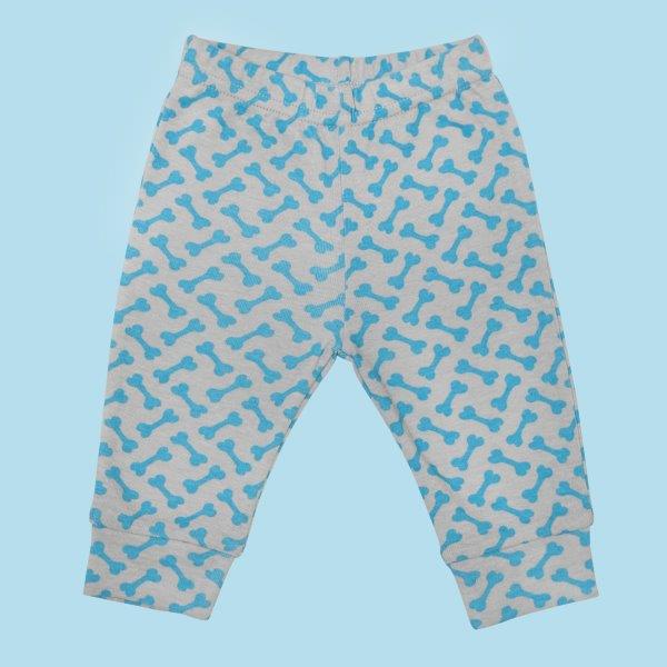 Organic cotton baby bodysuit and pant set with dog design