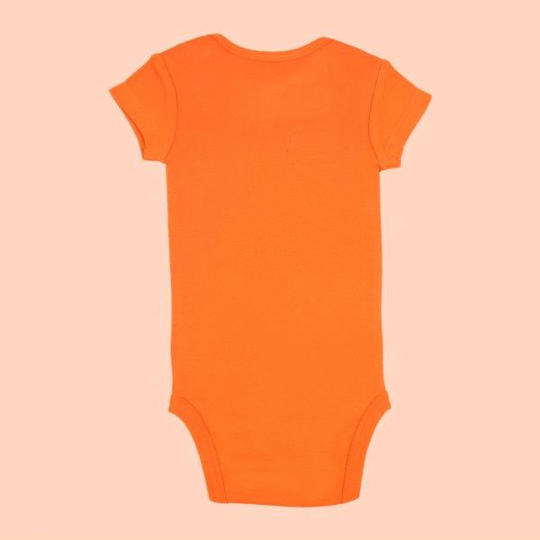 Kaarpas Premium Organic Cotton 2-Piece Lion and Paws Print Bodysuit - Onesie and Pant Set - Orange and Grey - Tinycubs - 
